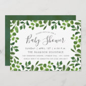 Simplement Chic Foliage Bébé Douche Invitations (Devant / Derrière)