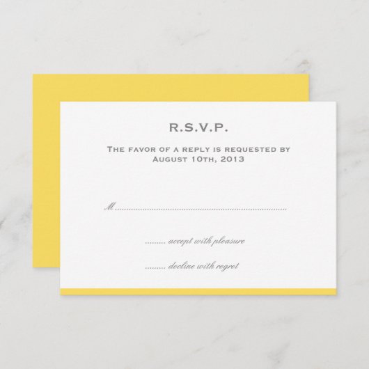 Simplement couleur bordure jaune mariage réponse r (Devant / Derrière)