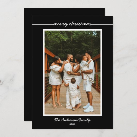 Simplement dit Joyeux carte photo de Noël (Devant / Derrière)
