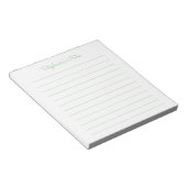 Simplement Élégant Carnet Personnalisé Ligné Vert  (Incliné)