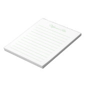 Simplement Élégant Carnet Personnalisé Ligné Vert  (Tourné)