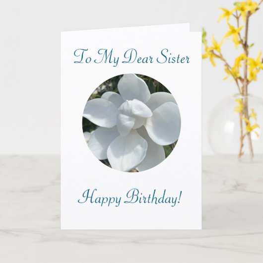 Simplement élégant, carte d'anniversaire de soeur (Fleur jaune)