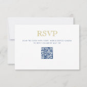 Simplement Élégant, Carte de Réponse Code QR Bleu (Devant)