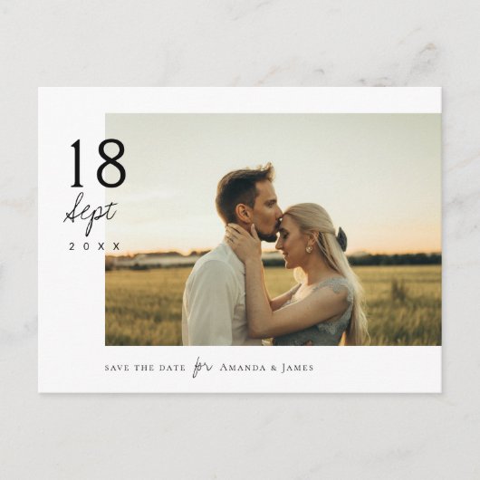 Simplement élégant Enregistrer la date carte posta (Devant)