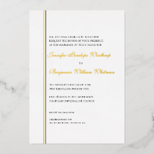 Simplement Elegant Faire-part de mariage Gold Foil