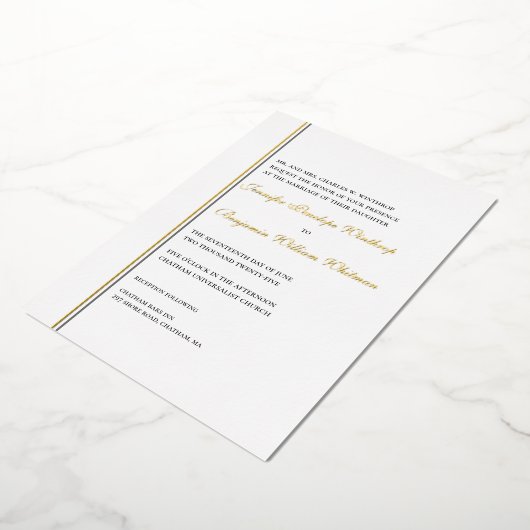 Simplement Elegant Faire-part de mariage Gold Foil (Rotation)