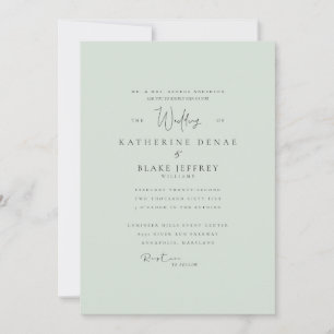 Simplement Élégant Faire-Part de Mariage Vert Saug