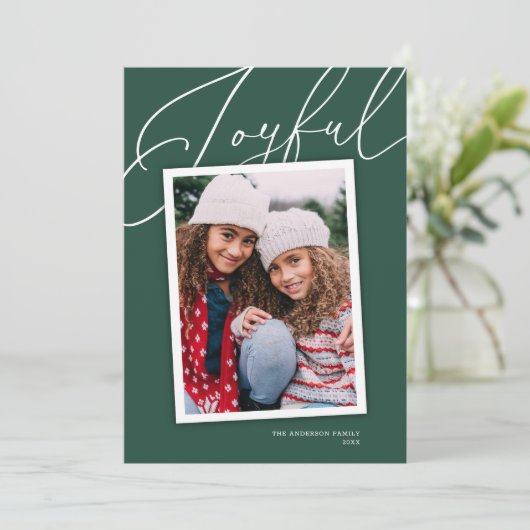 Simplement Elegant Joyful Script Carte photo de va (Debout devant)