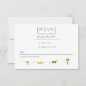 Simplement élégant | Moderne Black & Gold RSVP (Devant)