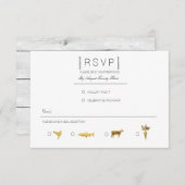 Simplement élégant | Moderne Black & Gold RSVP (Devant / Derrière)