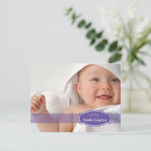 Simplement Élégant (violet) Faire-part de naissanc (Debout devant)