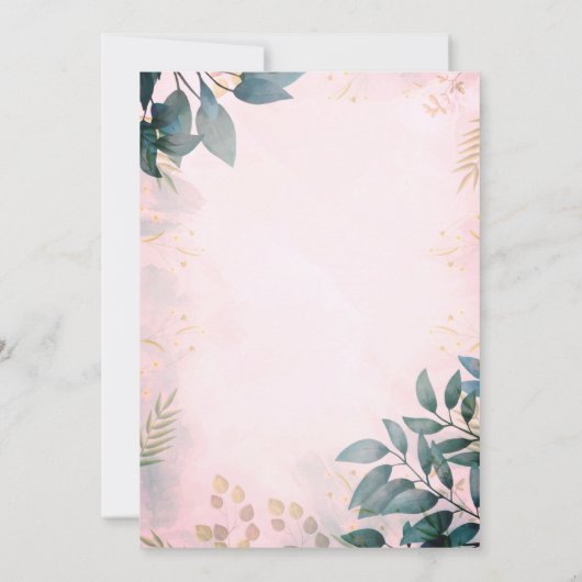 Simplement Eucalyptus Faire-part de mariage de ver (Dos)