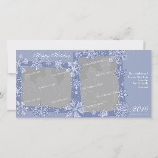 Simplement Flocons Personnalisé Carte Double Photo (Devant)