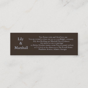 Simplement invitation de mariage de chocolat