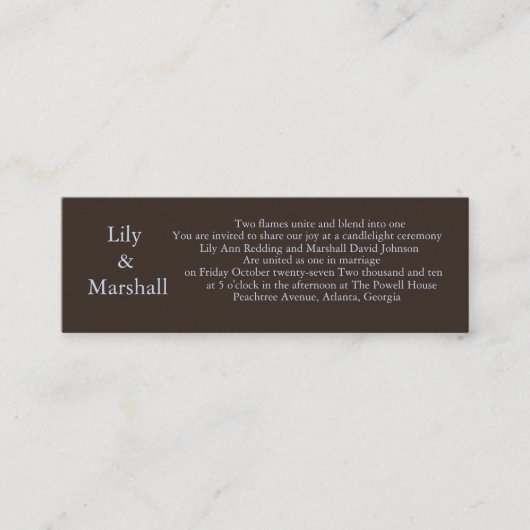 Simplement invitation de mariage de chocolat (Devant)