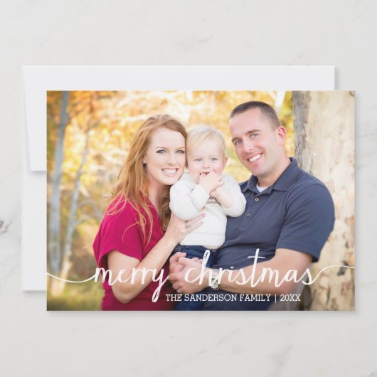 Simplement Joyeux Carte photo de Noël / Snowflakes (Devant)