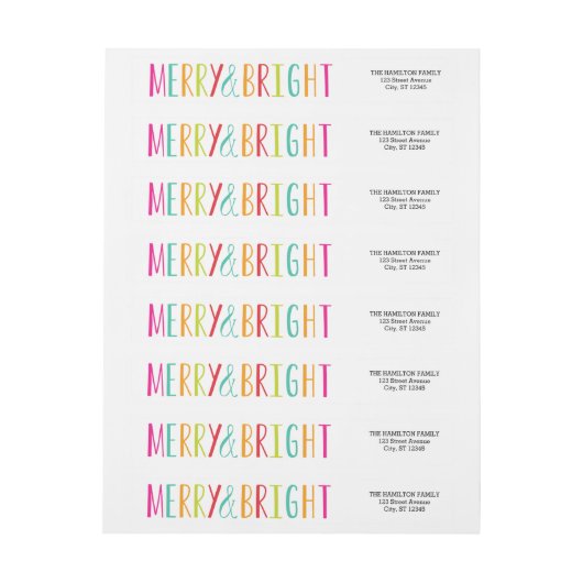 Simplement Joyeux et Étiquette de adresse Wraparou (Feuille)