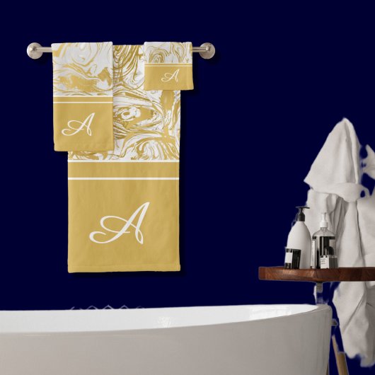 Simplement Marbre Monogramme Or Marbre Blanc  