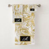 Simplement Marbre Monogramme Or Marbre blanc noir  (En situation)