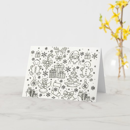 Simplement Noël sur une carte de voeux. (Fleur jaune)