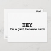 Simplement parce que carte postale drôle (Devant / Derrière)