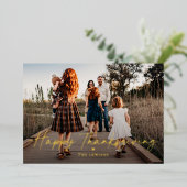 Simplement Penné Foil Thanksgiving Carte photo (Debout devant)
