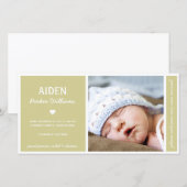 SIMPLEMENT PUR | Faire-part de naissance BÉBÉ (Devant / Derrière)