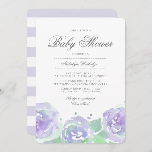 Simplement Serene Baby shower Invitation (Devant / Derrière)