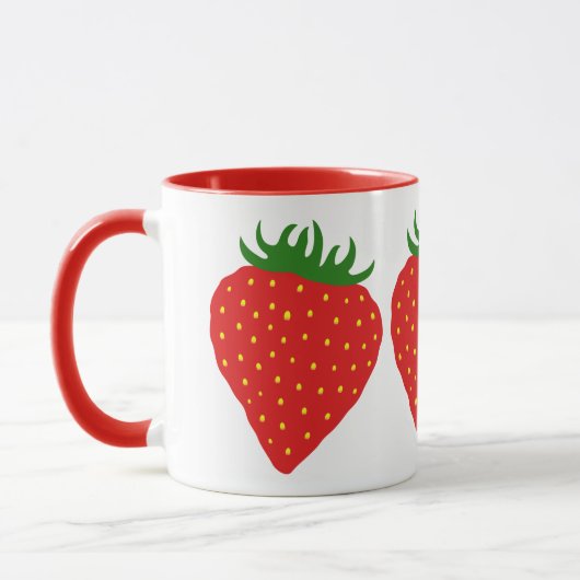 Simplement tasse faite sur commande de fraise - (Gauche)