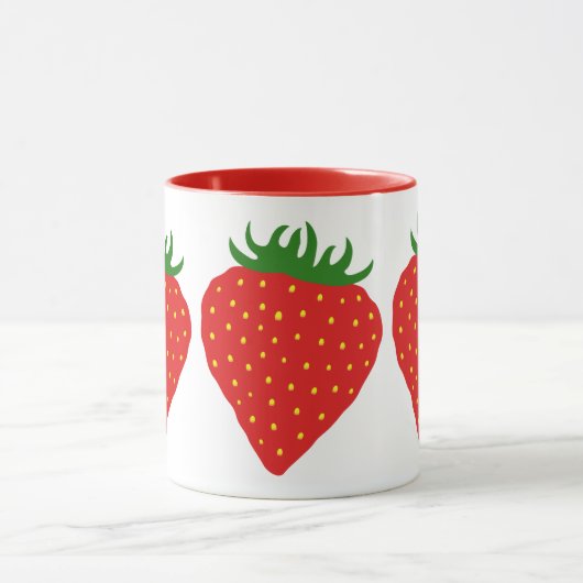 Simplement tasse faite sur commande de fraise - (Centre)