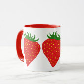 Simplement tasse faite sur commande de fraise - (Devant gauche)