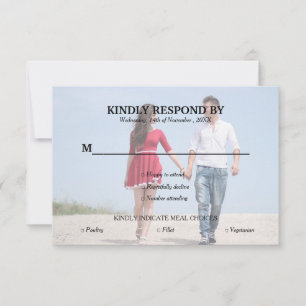 Simplement Typographie Photo Mariage Carte RSVP