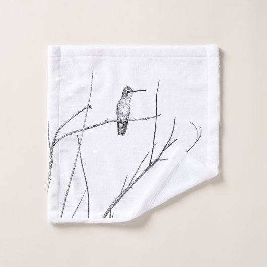 Simplement un colibri sur un bâton (Gant de toilette)