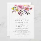 Simplement Un Joli Faire-part de mariage Floral (Devant / Derrière)