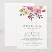 Simplement Un Joli Faire-part de mariage Floral (Devant / Derrière)
