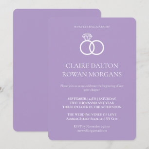 Simples anneaux Faire-part de mariage Lilac