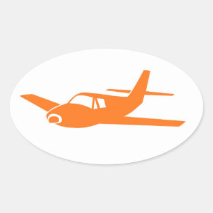 Simples autocollants ovale orange blanc d'avion
