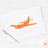 Simples autocollants ovale orange blanc d'avion (Enveloppe)
