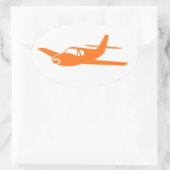 Simples autocollants ovale orange blanc d'avion (Sac)