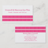 Simples Cartes de visite, Rose (Devant / Derrière)