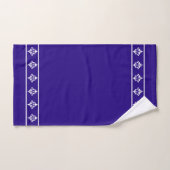 Simples, Élégantes, Fleurs Blanches sur Fond Bleu (Serviette à main)