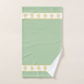 Simples, Élégantes, Fleurs Dorées sur Fond Vert Cl (Serviette à main)