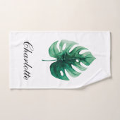 Simples feuilles de Monstère verte de couleur d'ea (Serviette à main)