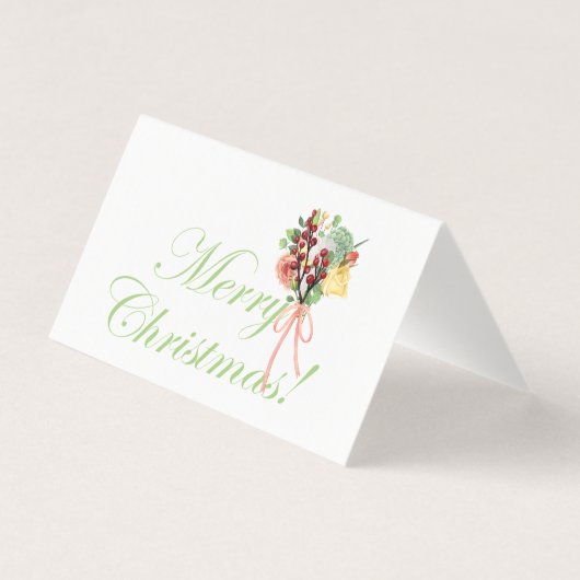 Simples fleurs Noël couronne de joie script photo (Back)