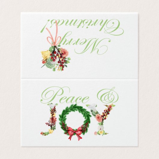 Simples fleurs Noël couronne de joie script photo (Outside Unfolded)