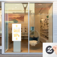 Simples flocs de neige, panneau de vente d'hiver