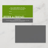 Simples gris verts se réfèrent des cartes d'un ami (Devant / Derrière)