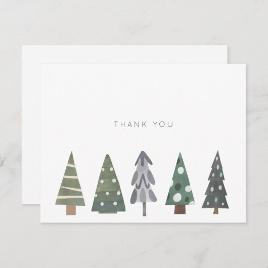 Simples hiver Nordic Christmas Trees Merci (Devant / Derrière)