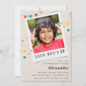 Simples invitations à 12e anniversaire Blue Photo (Devant)