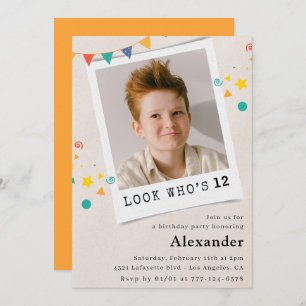 Simples invitations à 12e anniversaire Boy Photo